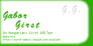 gabor girst business card